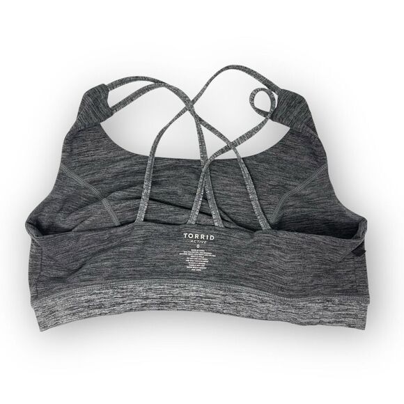 Torrid Active Sports Bra Charcoal Gray Strappy Spacedye Womens Plus Size 0/Large - Picture 4 of 7